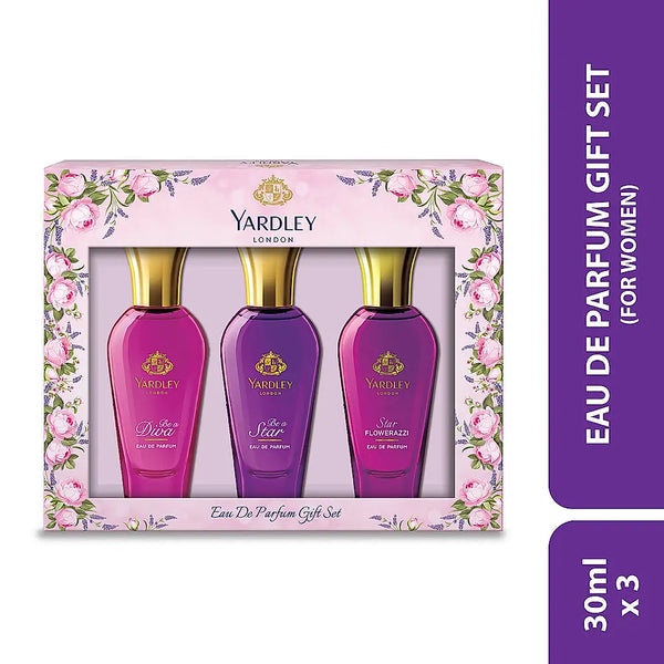 Yardley London Eau De Parfum Gift Set for Women | 30ml x 3
